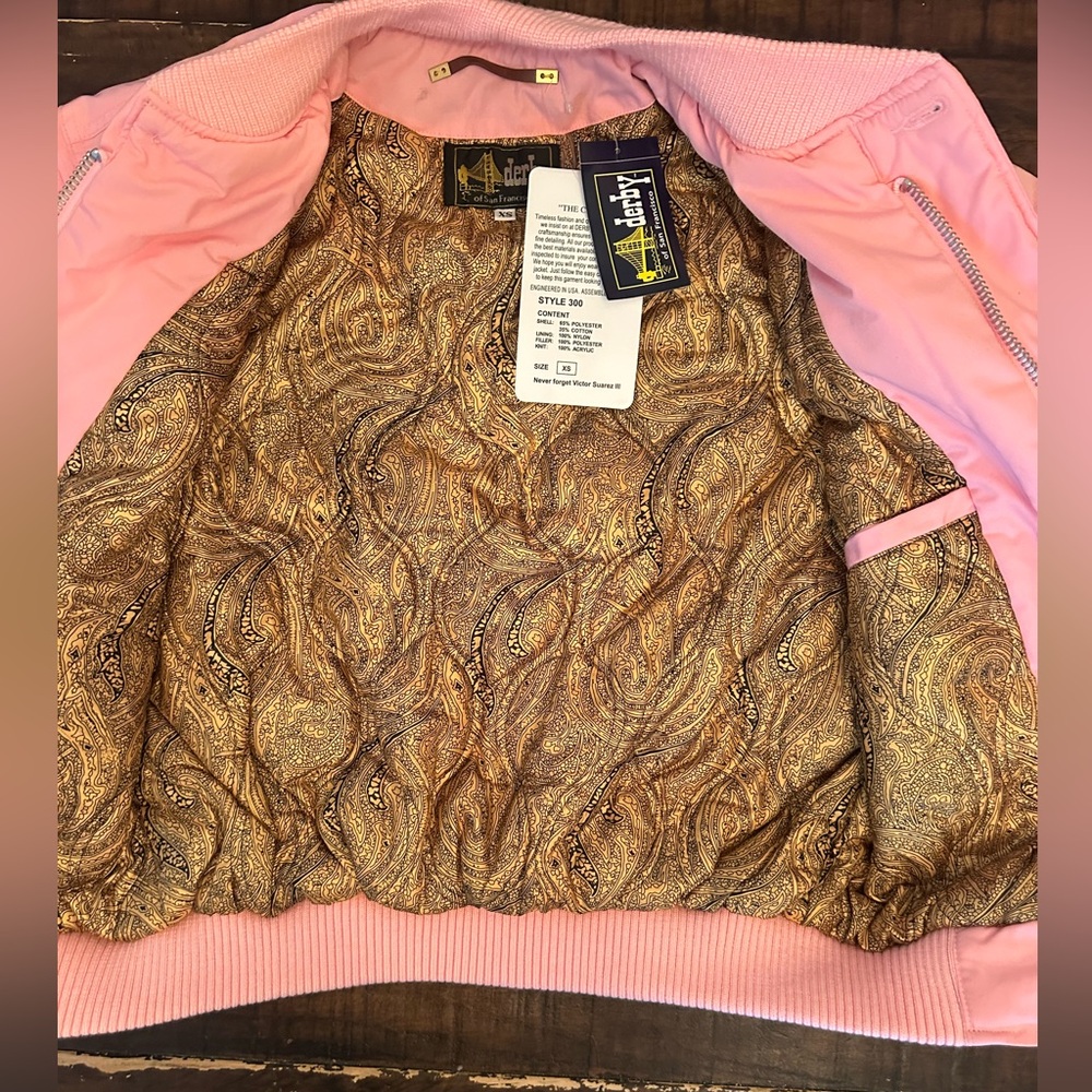New Stylish Women's Pink Bomber Jacket By DERBYS OF SAN FRANCISCO